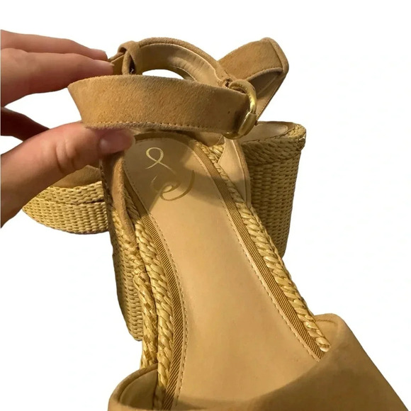 🤎 SAM EDELMAN “Immie” Platform Wedge Sandals Sz 9.5 🤎 - Picture 6 of 7